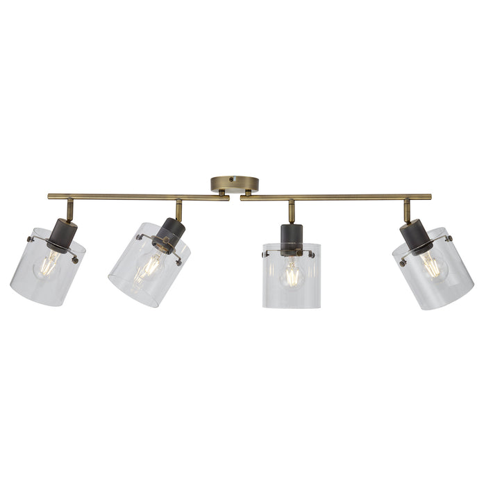 QAZQA Design plafondspot brons met helder glas 4-lichts - Domo