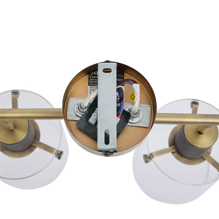 QAZQA Design plafondspot brons met helder glas 4-lichts - Domo