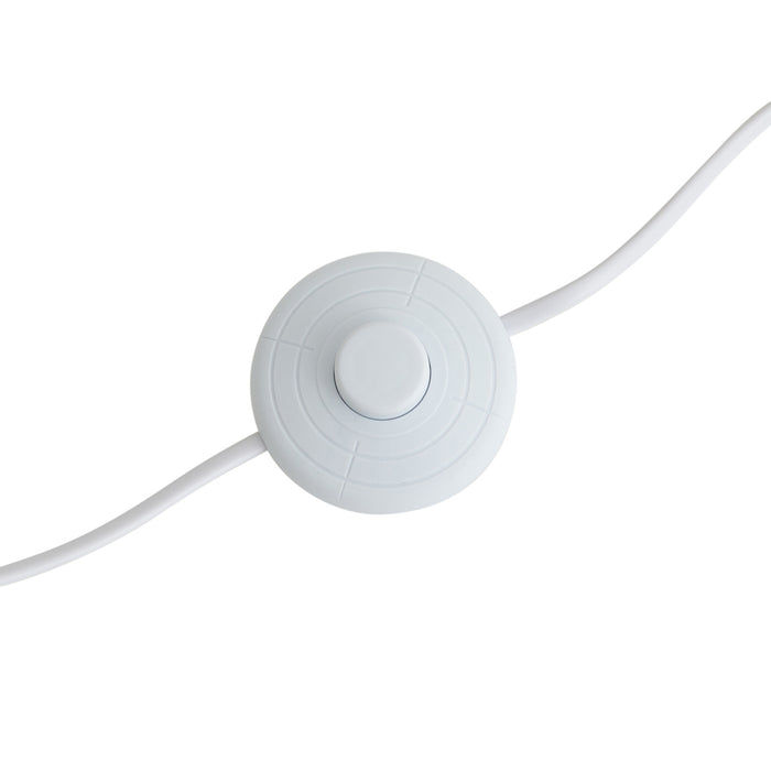 QAZQA Scandinavische vloerlamp hout met stoffen kap wit - Lou