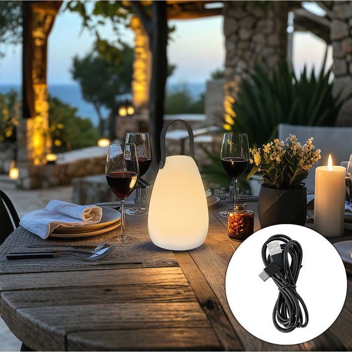 QAZQA Moderne tafellamp RGBW oplaadbaar IP54 - Pion