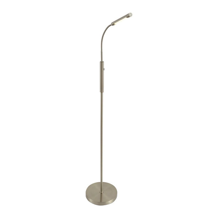 QAZQA Moderne vloerlamp staal incl. LED 3-staps dimbaar oplaadbaar -