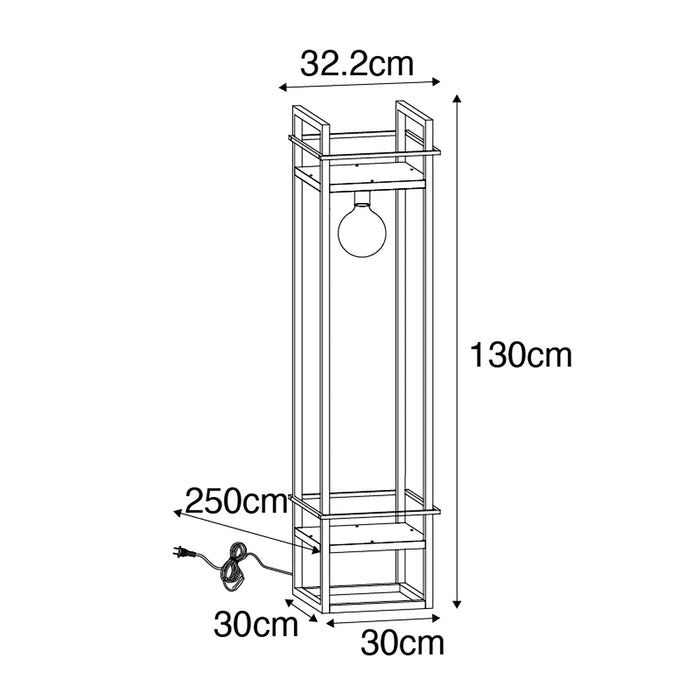QAZQA Smart industriële vloerlamp zwart incl. Wifi G95 - Cage Rack