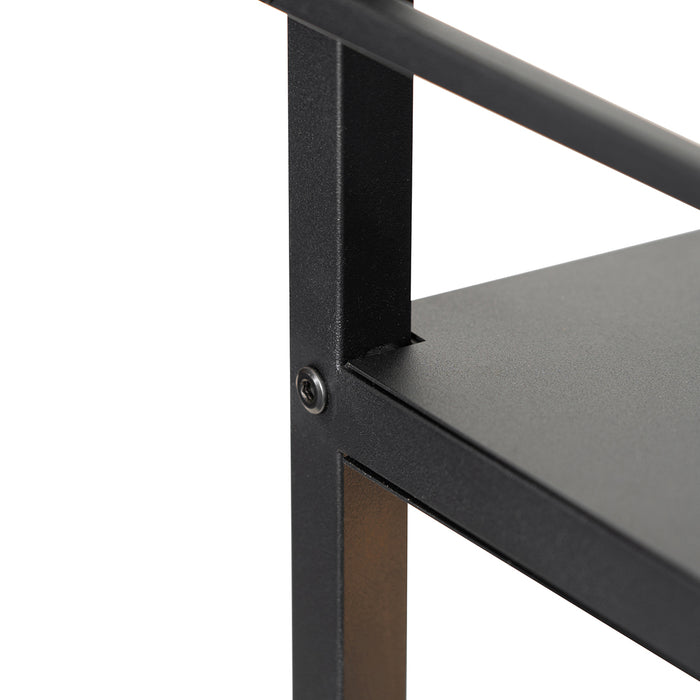 QAZQA Smart industriële vloerlamp zwart incl. Wifi G95 - Cage Rack