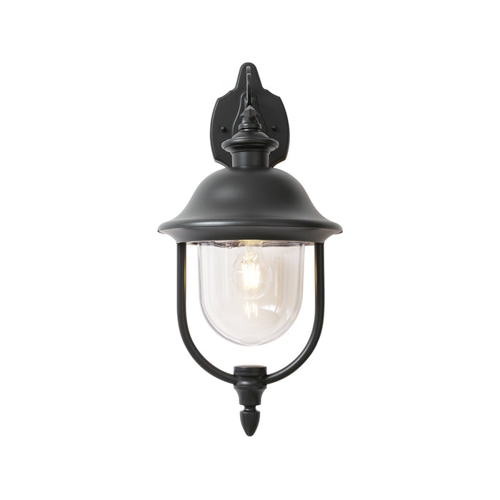 QAZQA Klassieke buiten wandlamp zwart met helder glas - Genoa