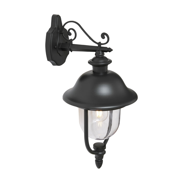 QAZQA Klassieke buiten wandlamp zwart met helder glas - Genoa