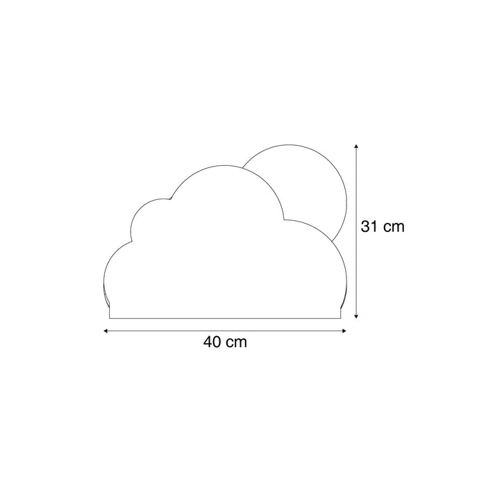 QAZQA Kinder wandlamp blauw wolk met zon - Cloudy