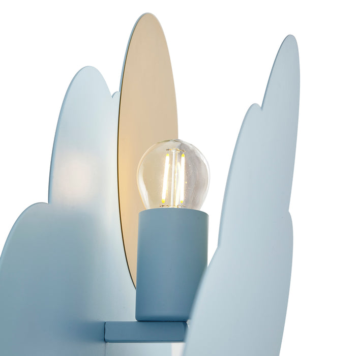QAZQA Kinder wandlamp blauw wolk met zon - Cloudy