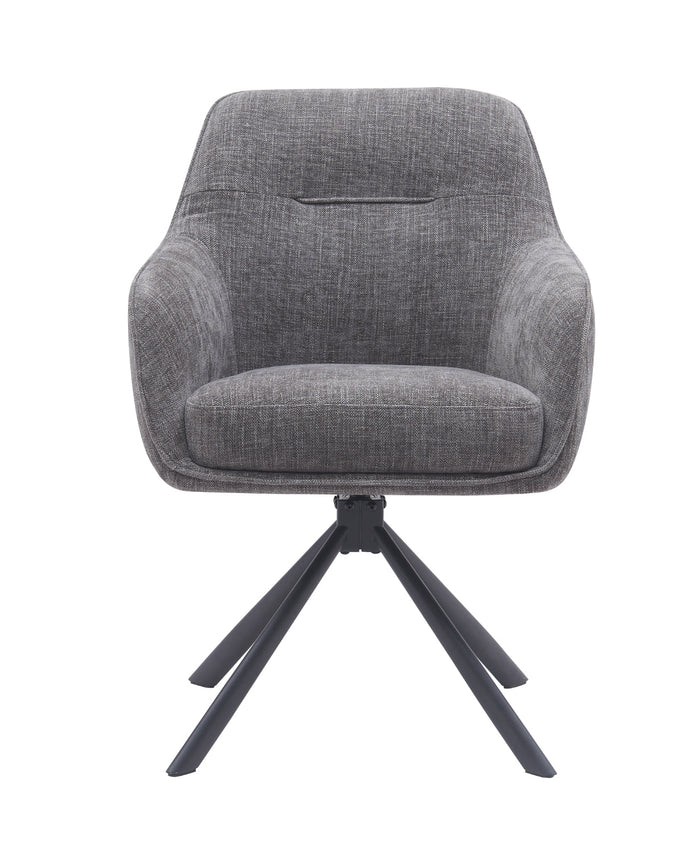 Morwen Eetkamerstoel - Set van 2 - Grijs met metalen poot