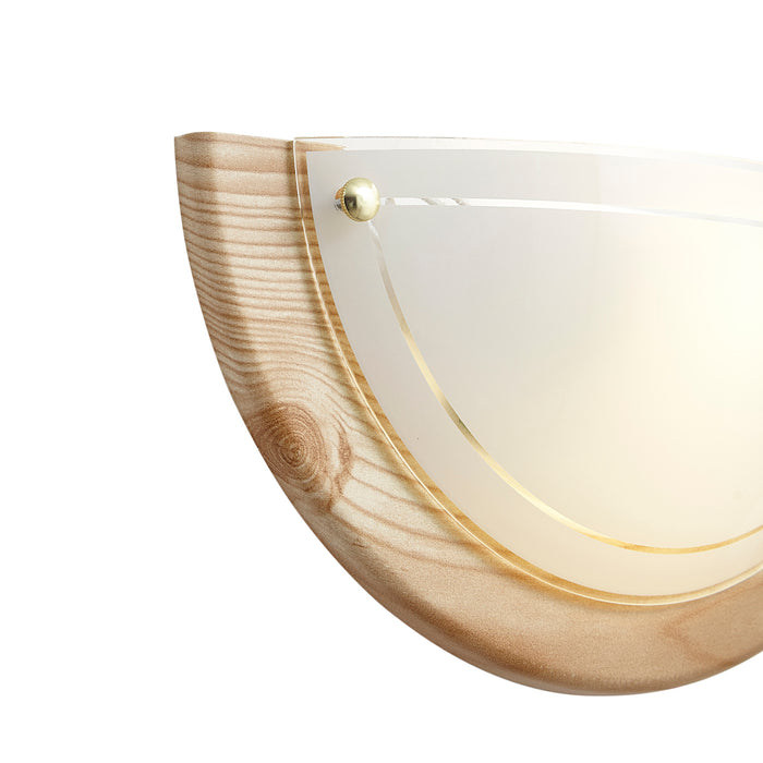 QAZQA Klassieke wandlamp naturel met wit glas - Mesiac