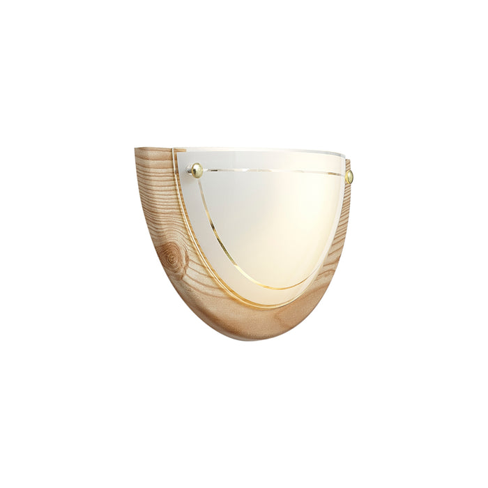 QAZQA Klassieke wandlamp naturel met wit glas - Mesiac