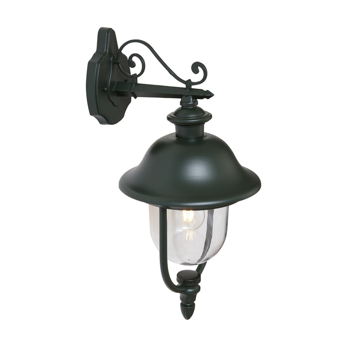 QAZQA Klassieke buiten wandlamp donkergroen met helder glas - Genoa