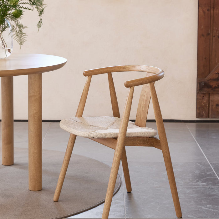 Sumatra Eetkamerstoel - Set van 2 - Eiken met gevlochten zitting