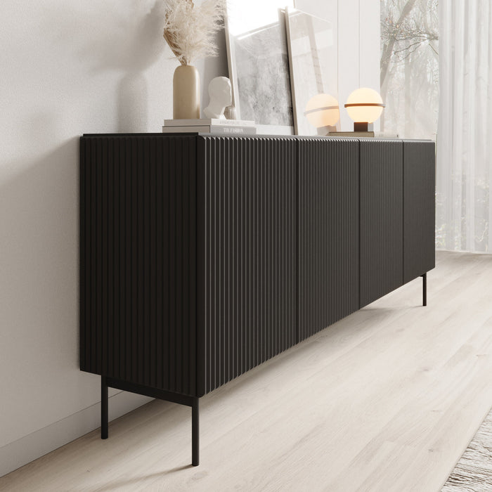 Meubella - Marajo - Dressoir - Zwart - 195 cm