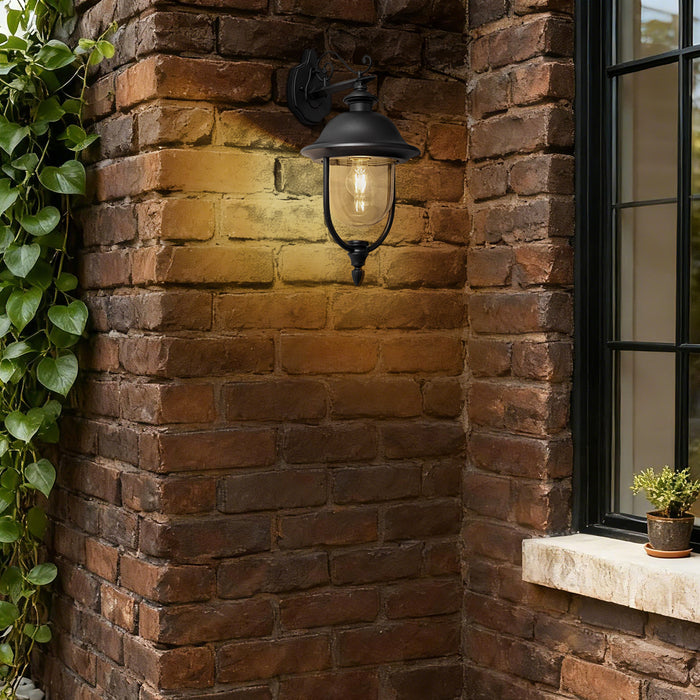 QAZQA Klassieke buiten wandlamp zwart met helder glas - Genoa