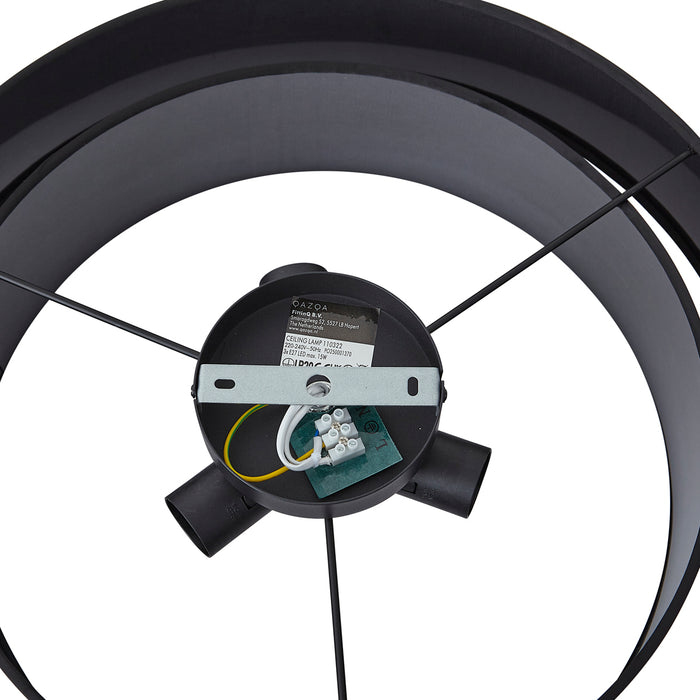 QAZQA Moderne plafonnière zwart 50cm 3-lichts - Steve