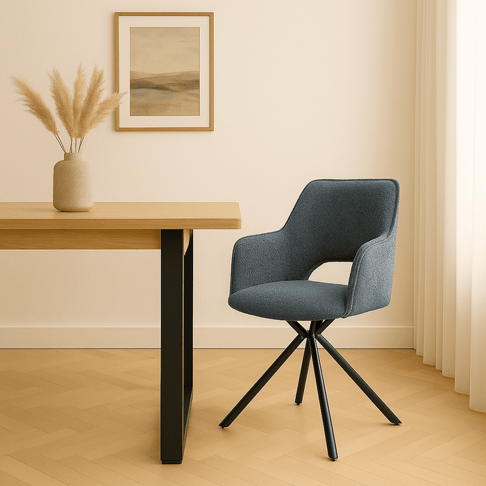 Calicosy - MARIEL Set van 2 Eetkamerstoelen - H47 cm - Blauw