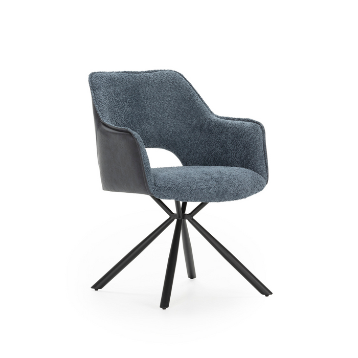 Calicosy - MARIEL Set van 2 Eetkamerstoelen - H47 cm - Blauw