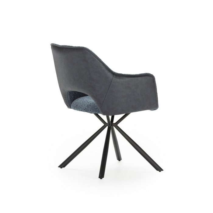 Calicosy - MARIEL Set van 2 Eetkamerstoelen - H47 cm - Blauw