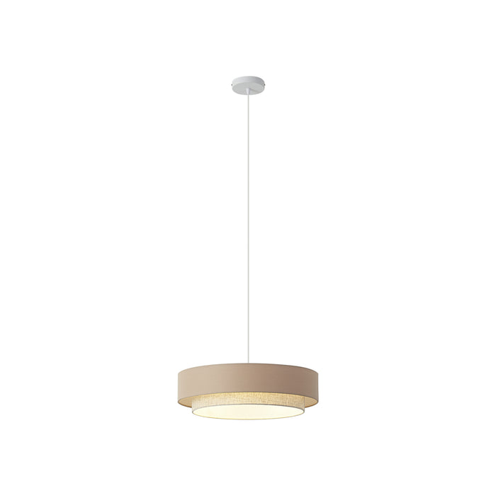 QAZQA Moderne hanglamp beige met naturel 50cm 3-lichts - Drum Duo