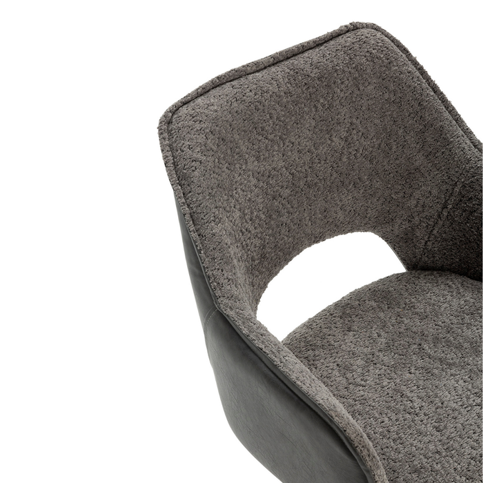 Calicosy - MARIEL Set van 2 Eetkamerstoelen - H47 cm - Grijs