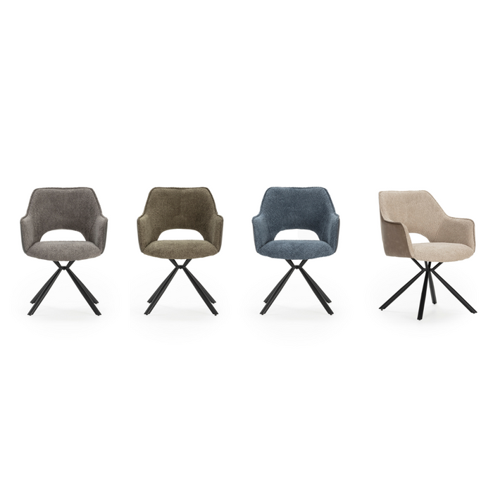 Calicosy - MARIEL Set van 2 Eetkamerstoelen - H47 cm - Grijs