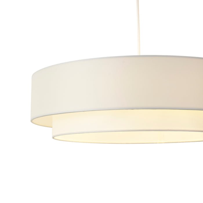 QAZQA Moderne hanglamp wit 50cm 3-lichts - Drum Duo