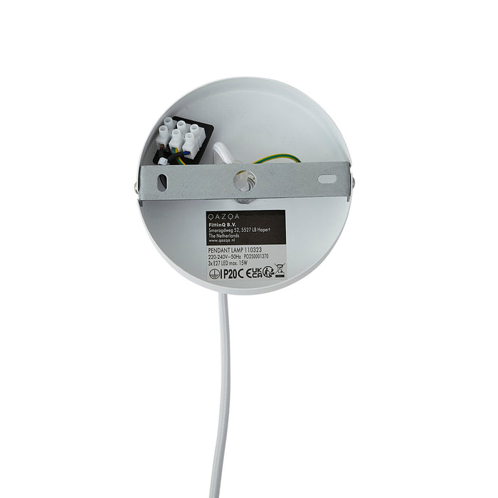 QAZQA Moderne hanglamp wit 50cm 3-lichts - Drum Duo