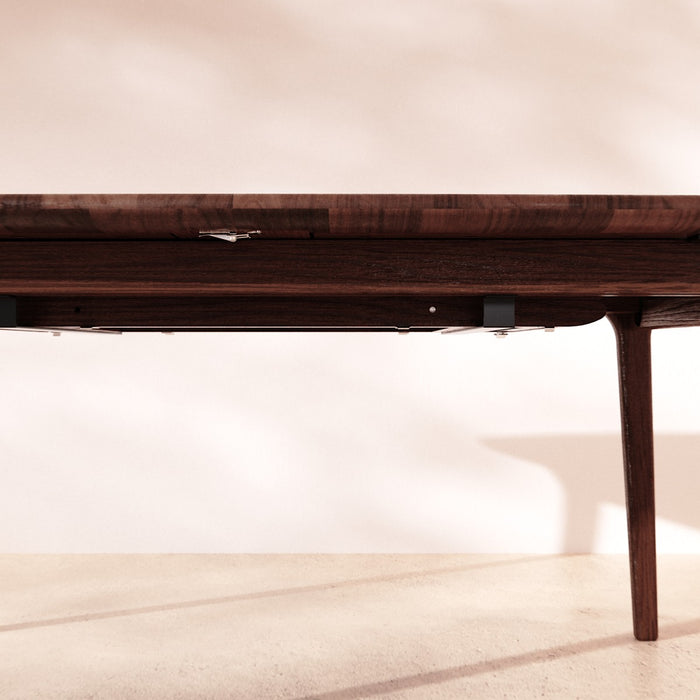 Tikamoon - Uitschuifbare tafel in bruin massief eikenhout 6-12 pers. …