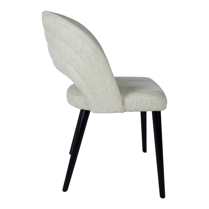 PTMD Abierto Cream Nanci Fabric Dining Chair