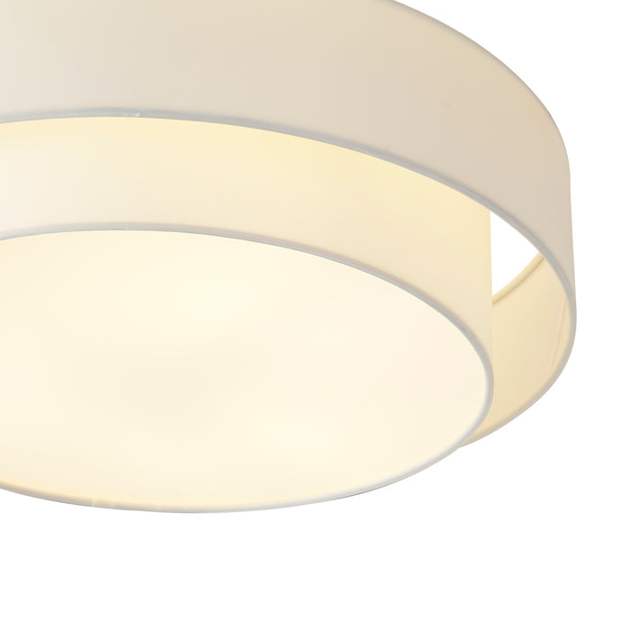 QAZQA Moderne plafonnière wit 50cm 3-lichts - Drum Duo