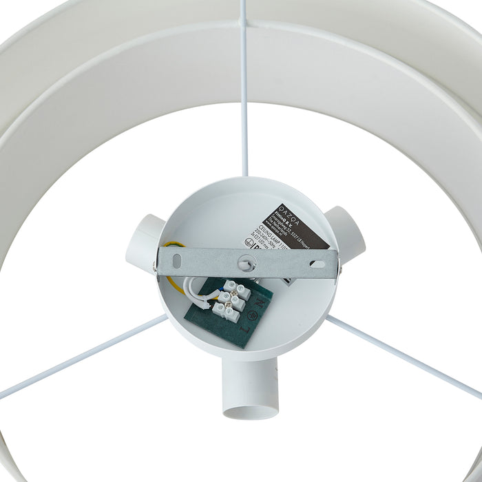 QAZQA Moderne plafonnière wit 50cm 3-lichts - Drum Duo