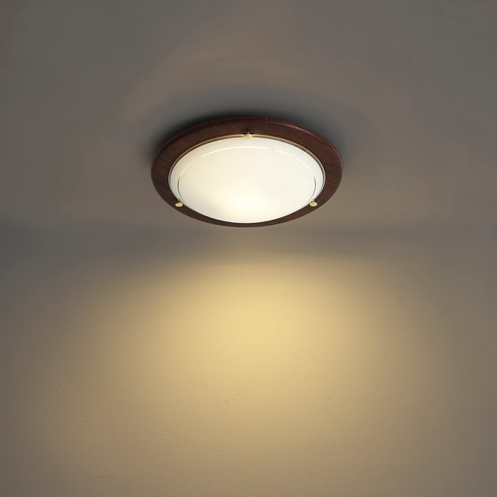 QAZQA Klassieke plafonnière rood met wit glas - Mesiac