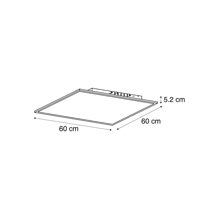 QAZQA LED paneel wit vierkant incl. LED 3-staps dimbaar - Reeves