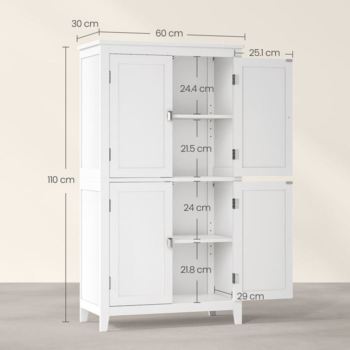 Calicosy - Klein opbergmeubel met 4 deuren - H110 cm - Wit