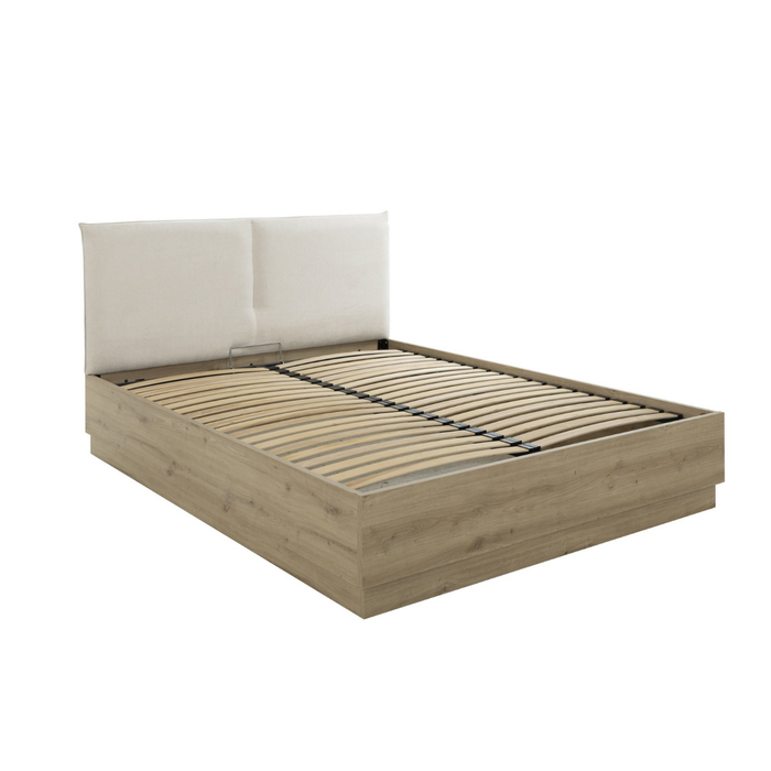 Calicosy - TIDY Opbergbed met hoofdbord - H101 cm - Licht hout