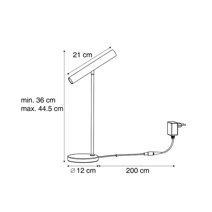 QAZQA Moderne tafellamp zwart incl. LED met touch dimmer - Neva