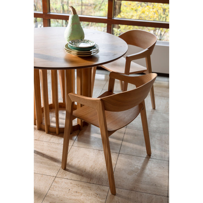 Dutchbone Westlake Eetkamerstoelen armleuning Naturel - Set van 2