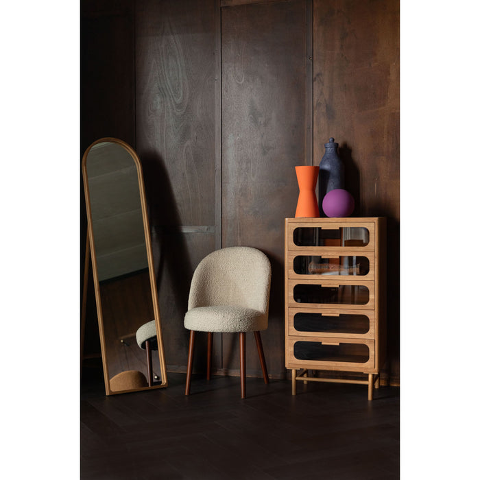 Dutchbone Barbara Eetkamerstoelen Bouclé Beige - Set van 2