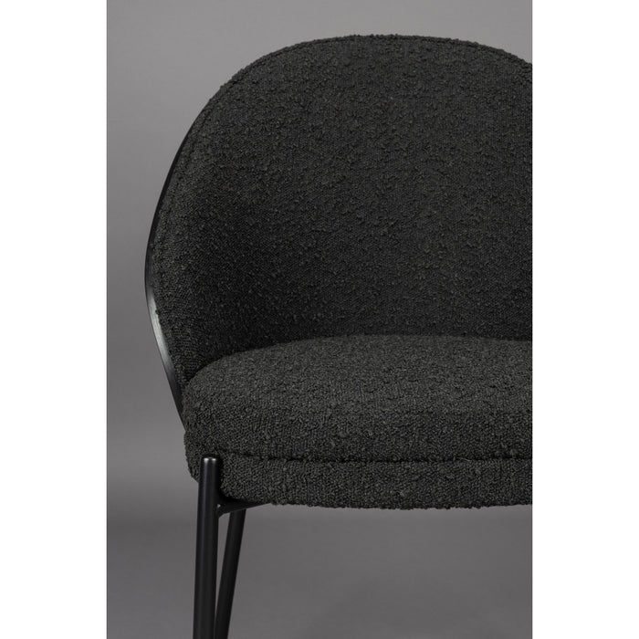 Dutchbone Rodin Eetkamerstoelen Bouclé Zwart - Set van 2