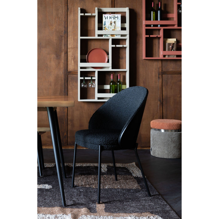 Dutchbone Rodin Eetkamerstoelen Bouclé Zwart - Set van 2