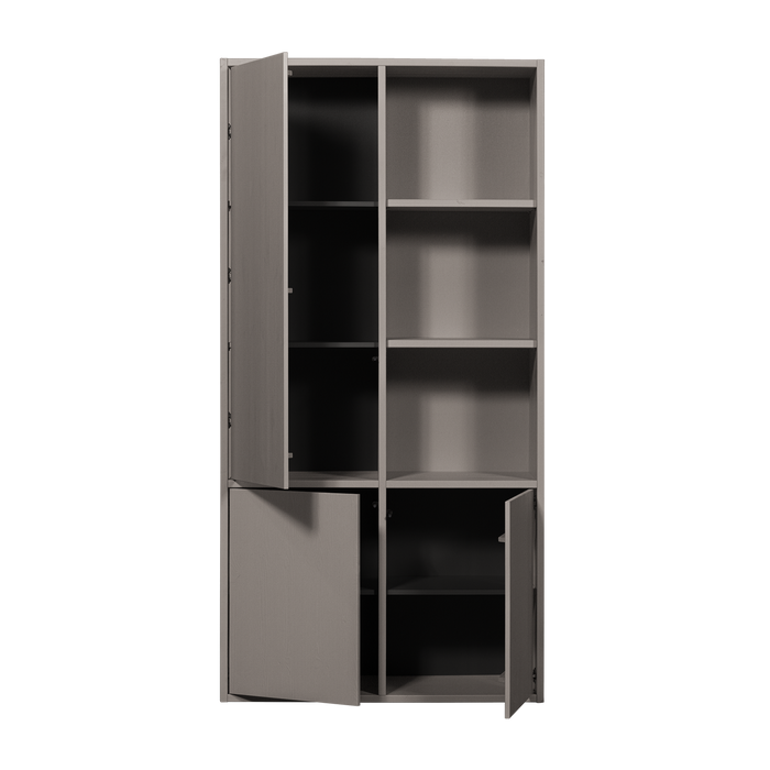 WOOOD Merel opbergkast - Grenen - Warmgrijs - 100x200x44