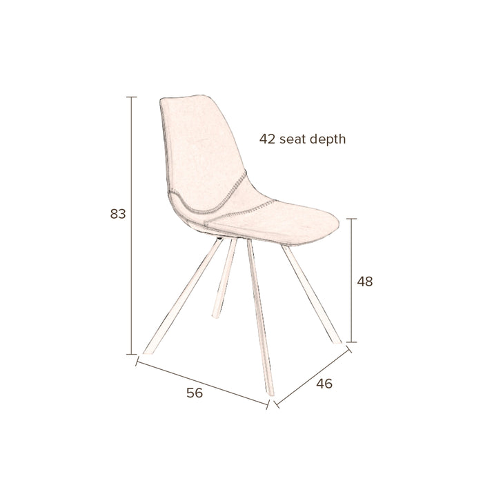 Dutchbone Franky Eetkamerstoelen Bruin - Set van 2