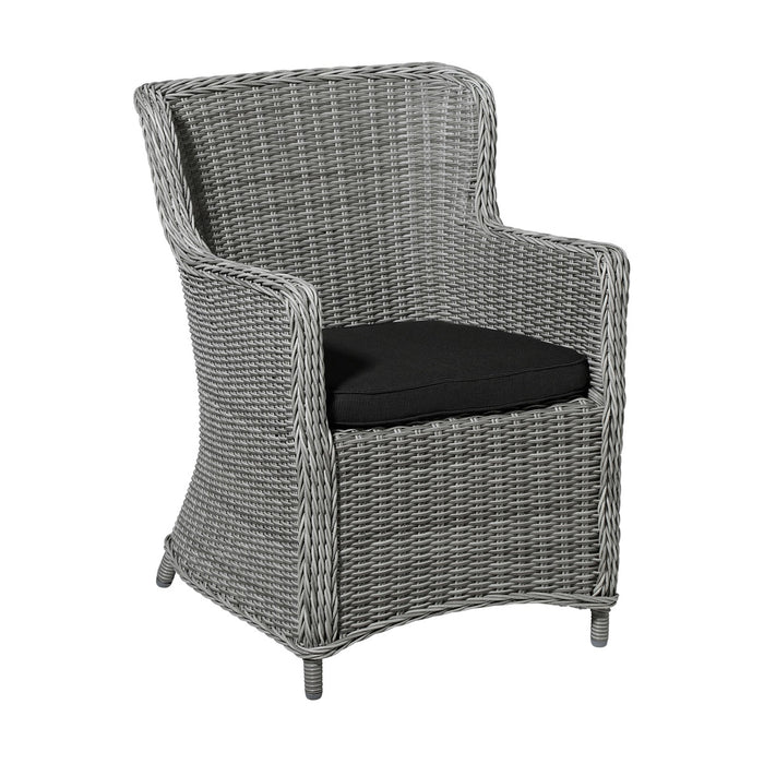 Madison - Zitkussen Wicker Rib black - Ca. 48x48 cm - Set van 4