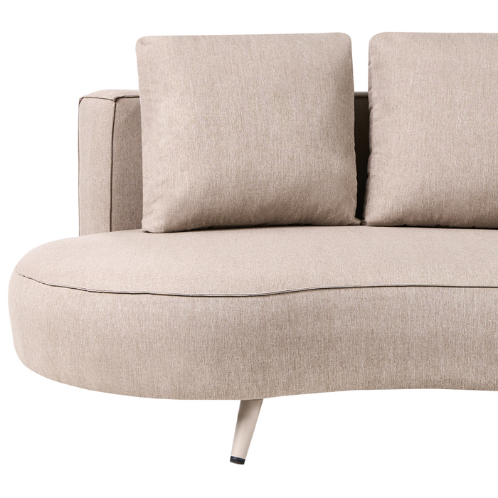 Beliani - PARORI - Tuinbank 3-zits - Beige - Linkszijdig - Olefine