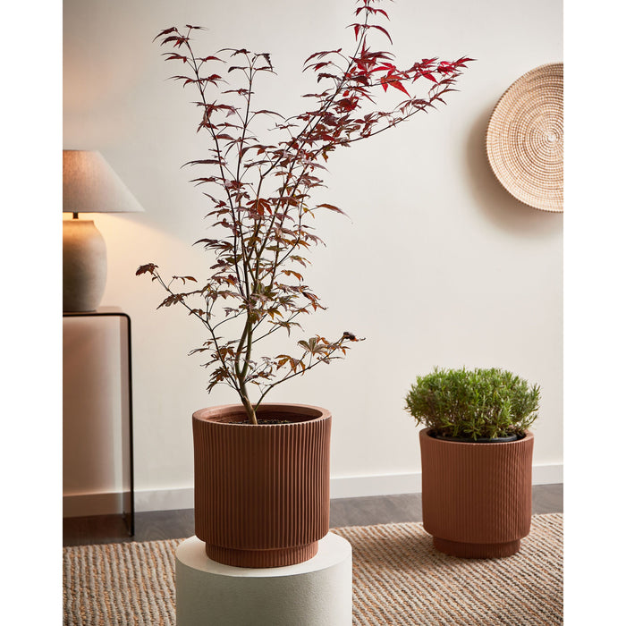 Beliani - DARIA - Bloempot - 30 x 30 x 30 cm - Bruin - Kleivezels