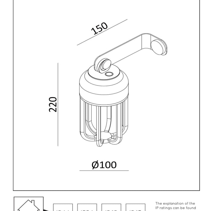 Lucide WELLS Wandlamp - Roest bruin