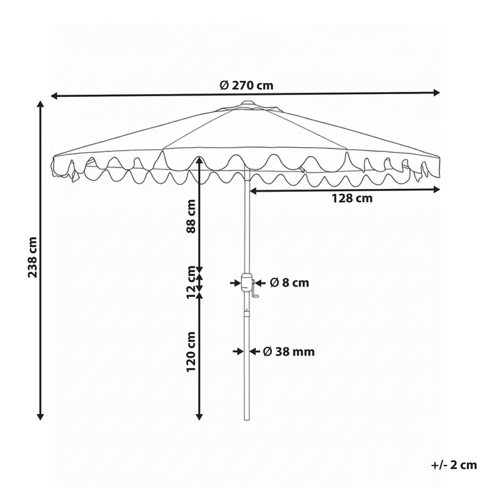Beliani - ISOLOTTO - Tuinparasol - Beige - 270 cm - Polyester
