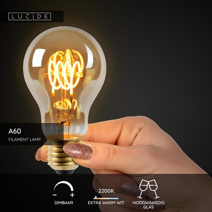 Lucide A60 Filament lamp - Amber (set van 2)