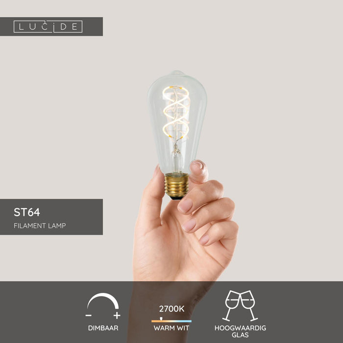 Lucide ST64 Filament lamp - Transparant (set van 3)