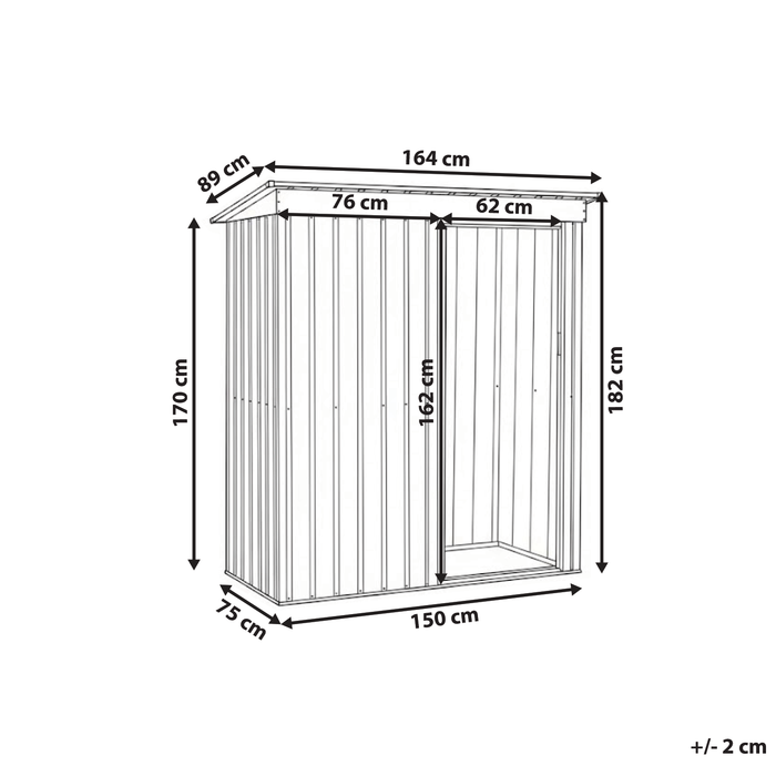 Beliani - AISONE - Tuinschuurtje - Grafietgrijs - Staal
